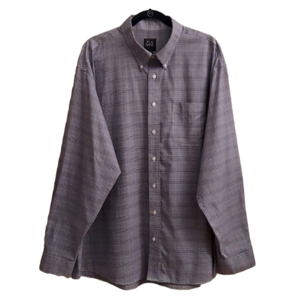 JOS A BANK Traveler Traditional Fit Long Sleeve Plaid Button Down Dress Shirt